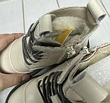 Дитячі зимові черевики на овчині clibee молочні 27-32, фото 5