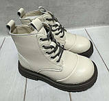 Дитячі зимові черевики на овчині clibee молочні 27-32, фото 2