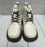 Дитячі зимові черевики на овчині clibee молочні 27-32, фото 6