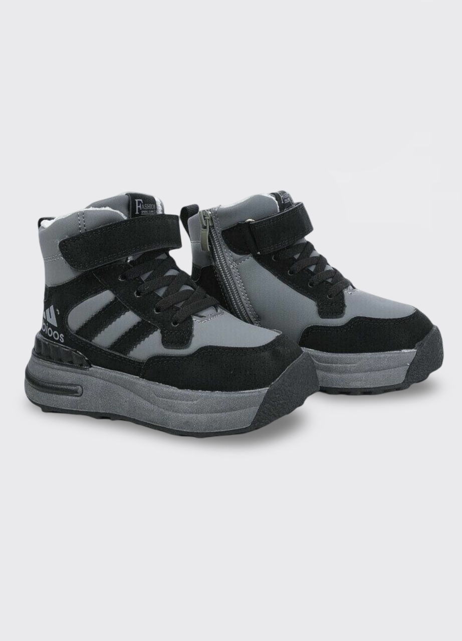 Дитячі зимові черевики для хлопчика Bessky чорно-сірі (BM3996-1B), фото 1