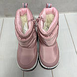 Зимові чоботи дутики для дівчаток дутики Kimboo рожевий 23-28, фото 5
