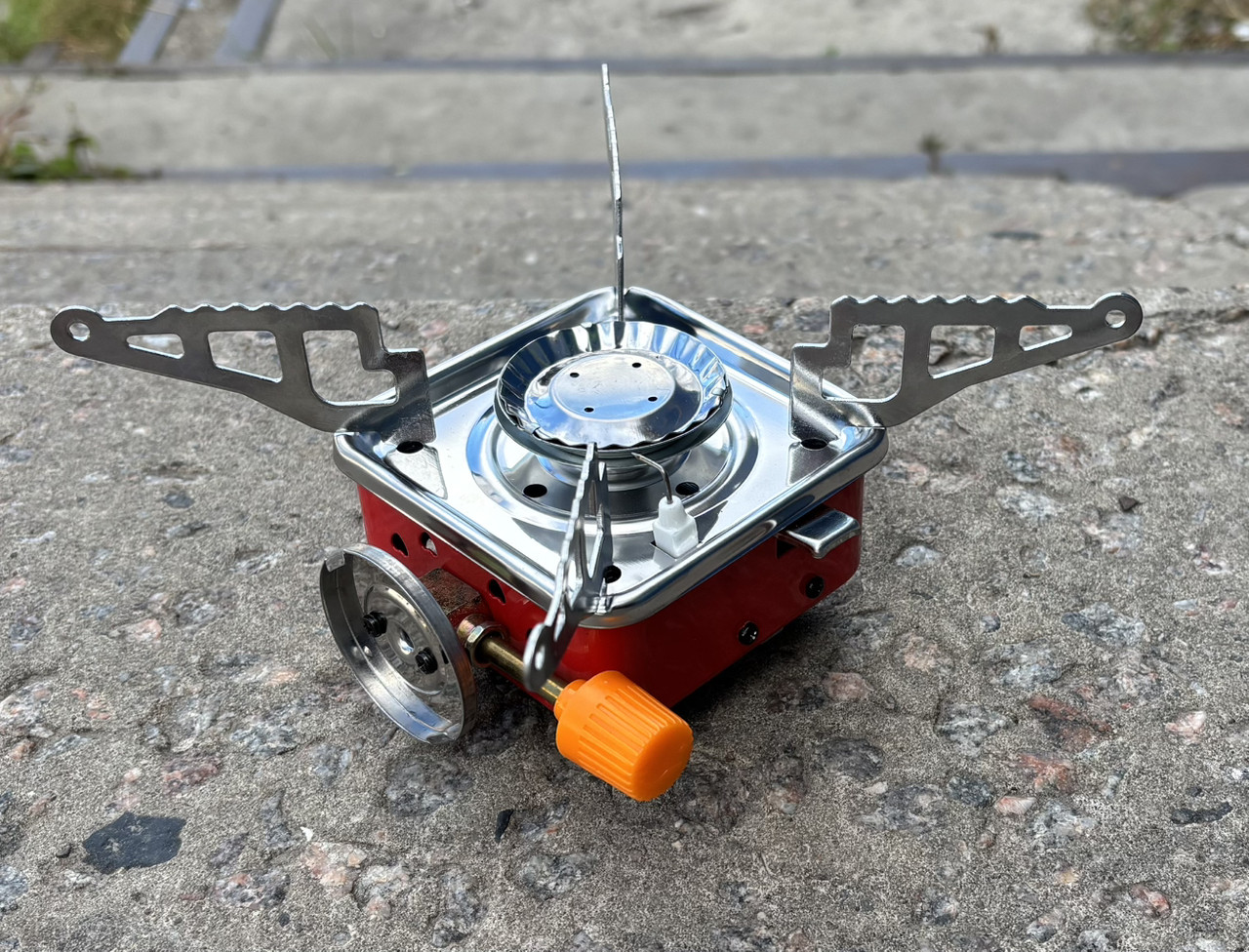 Портативна газова плитка KKK K-202 для туризму, риболовлі, походів, кемпінгу, фото 1