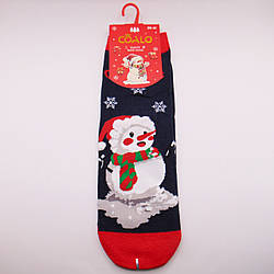 Новорічні шкарпетки жіночі 36-41 сині Coalo 6327
