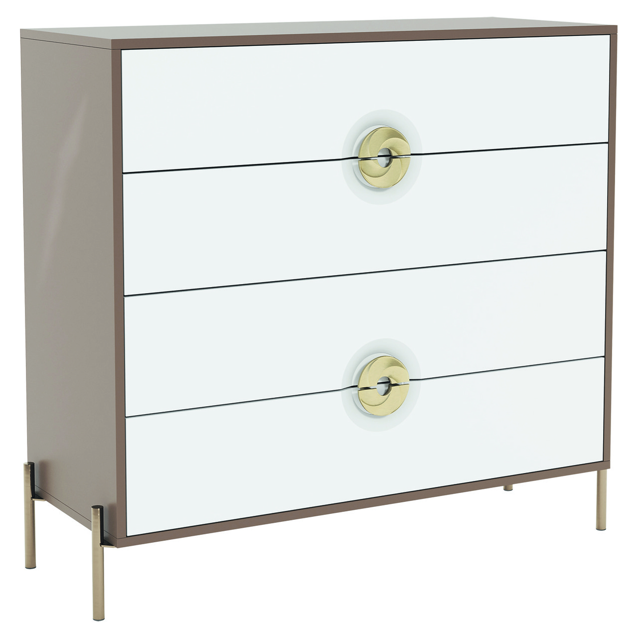 Красивий комод 1 метр на 4 шухляди на ніжках для білизни речей у стилі модерн з ЛДСП з фасадами МДФ у спальню Фуріоза Світ Меблів