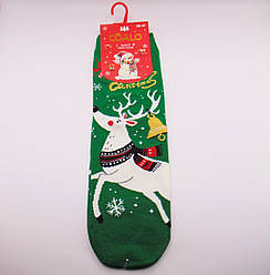 Новорічні шкарпетки жіночі 36-41 зелені Coalo 6327-1