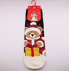 Новорічні шкарпетки жіночі 36-41 чорні Coalo 6327