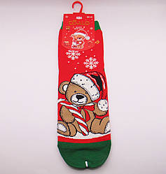 Новорічні шкарпетки жіночі 36-41 червоні Coalo 6323-2