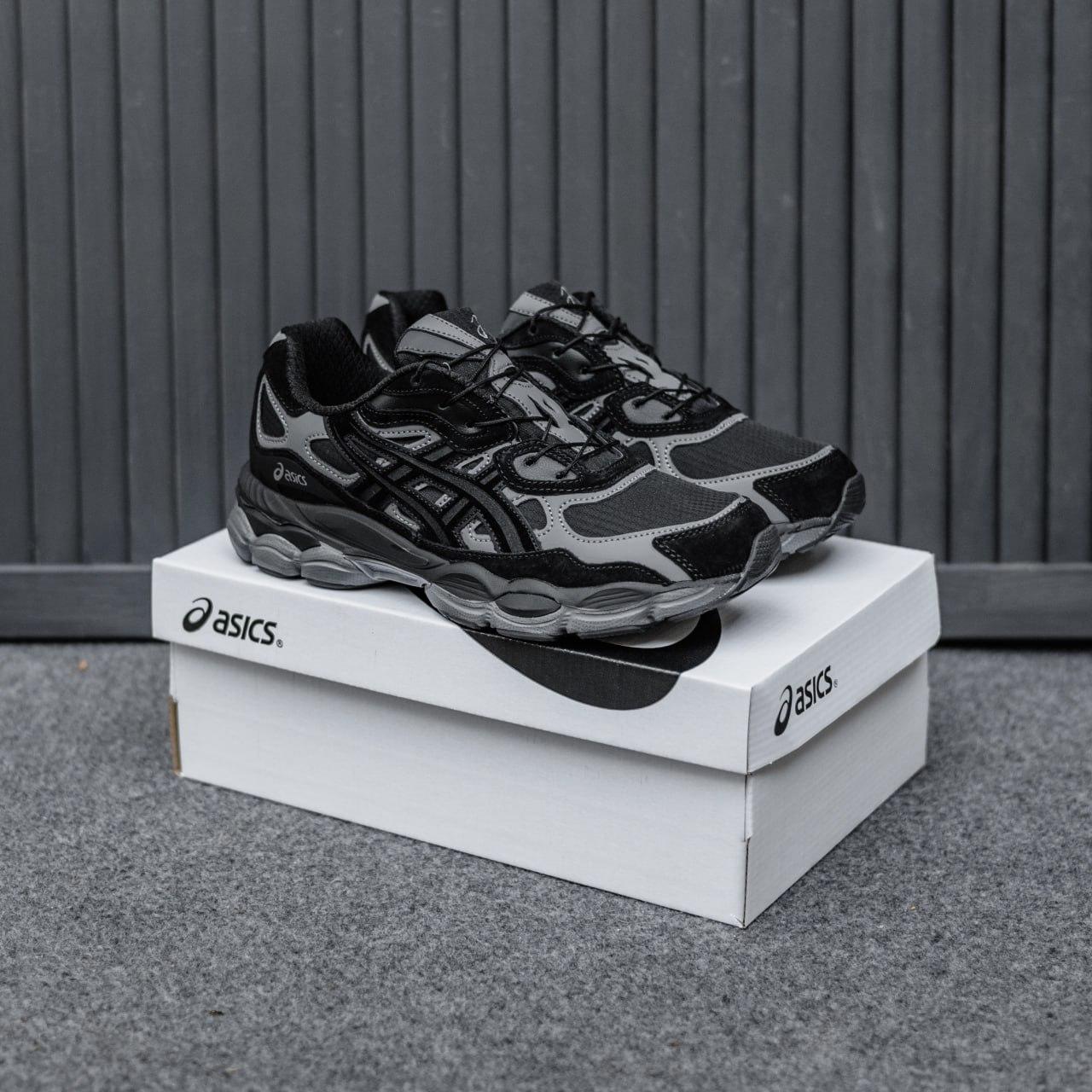 Кросівки чоловічі чорні зимові Asics Gel-NYC Black Grey Gore-Tex Termo (22773), фото 1