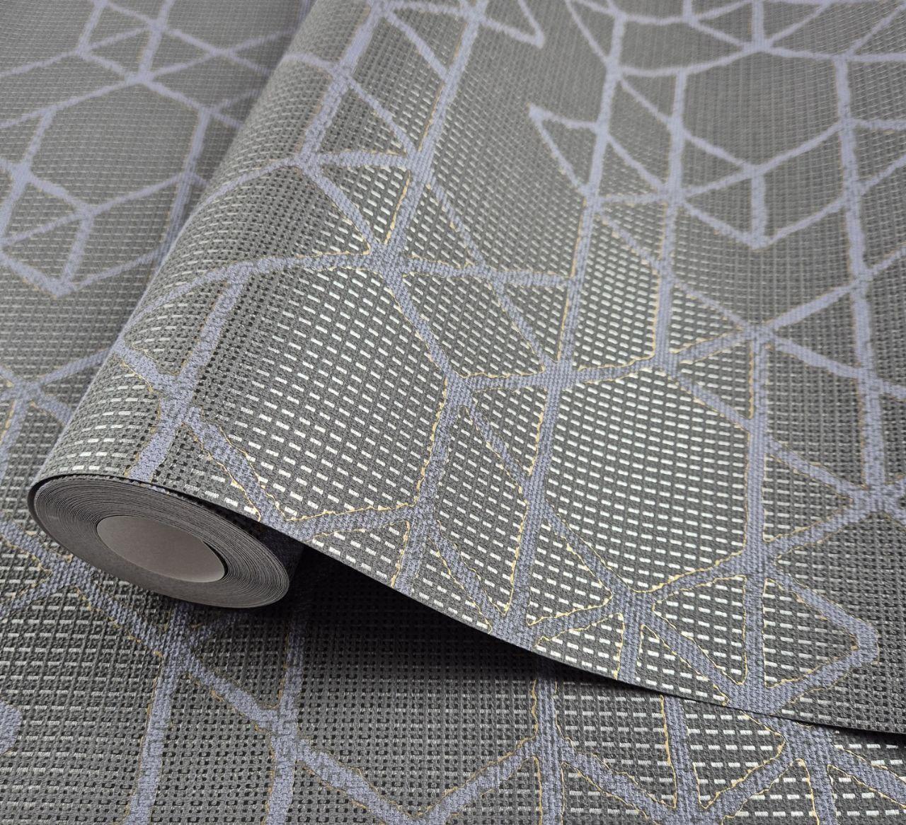 Шпалери вінілові 0.53 × 10.05 м Marburg 30822, сірі з візерунком для спальні, вітальні, кабінету, фото 1