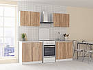 Модульна кухня верхні шафчики і нижні тумби 1.6 м Комплект кухонних меблів 15043 із Ламінованого ДСП, фото 3