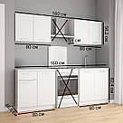 Модульна кухня верхні шафчики і нижні тумби 1.6 м Комплект кухонних меблів 15043 із Ламінованого ДСП, фото 5