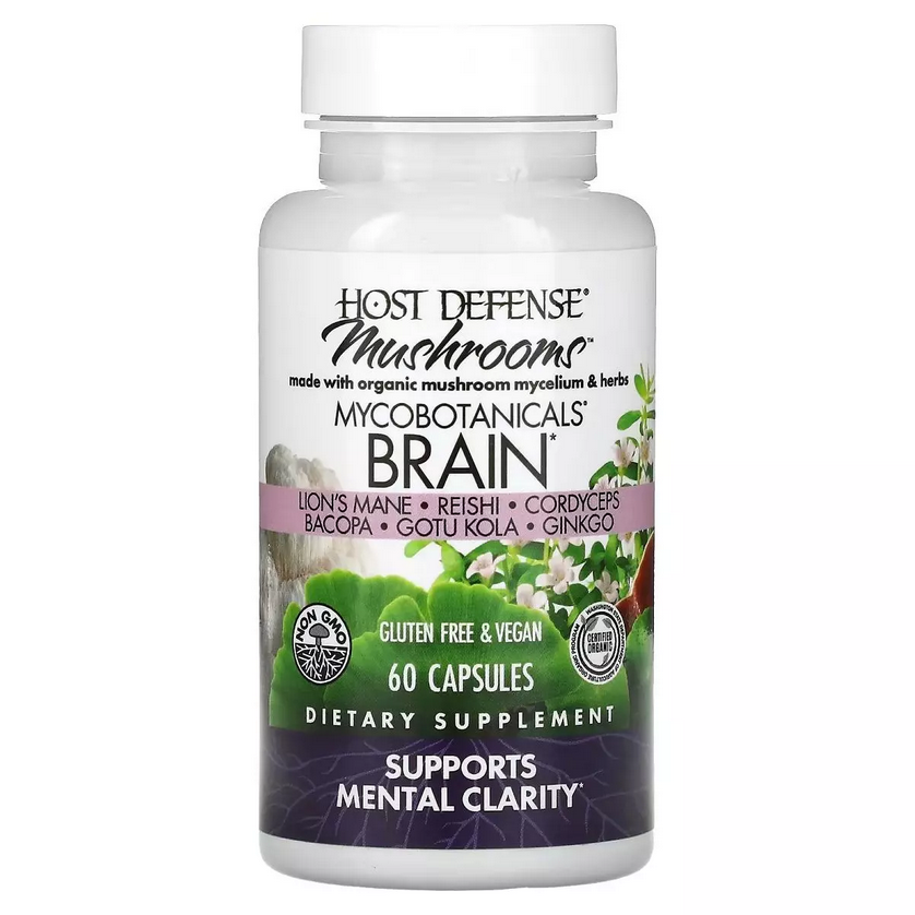 Гриби для здоров'я мозку, MycoBotanicals, Brain, Fungi Perfecti, 60 капсул