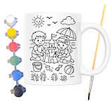 Набір для творчості кружка розмальовка Пісочний замок 330 мл біла (КР0161), фото 2