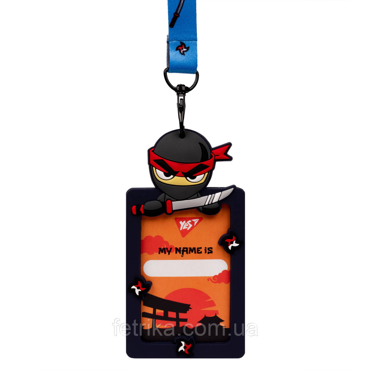Бейдж силіконовий на стрічці YES Ninja, фото 1
