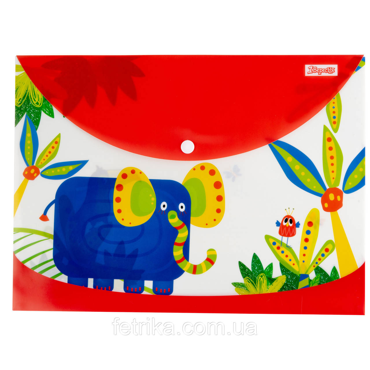 Папка-конверт 1 Вересня А4 на кнопці Zoo Land, фото 1