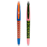 Ручка гелева YES пиши-стирай Abstract Flowers 0,7 мм синя, фото 2