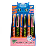 Ручка гелева YES пиши-стирай Abstract Flowers 0,7 мм синя, фото 3