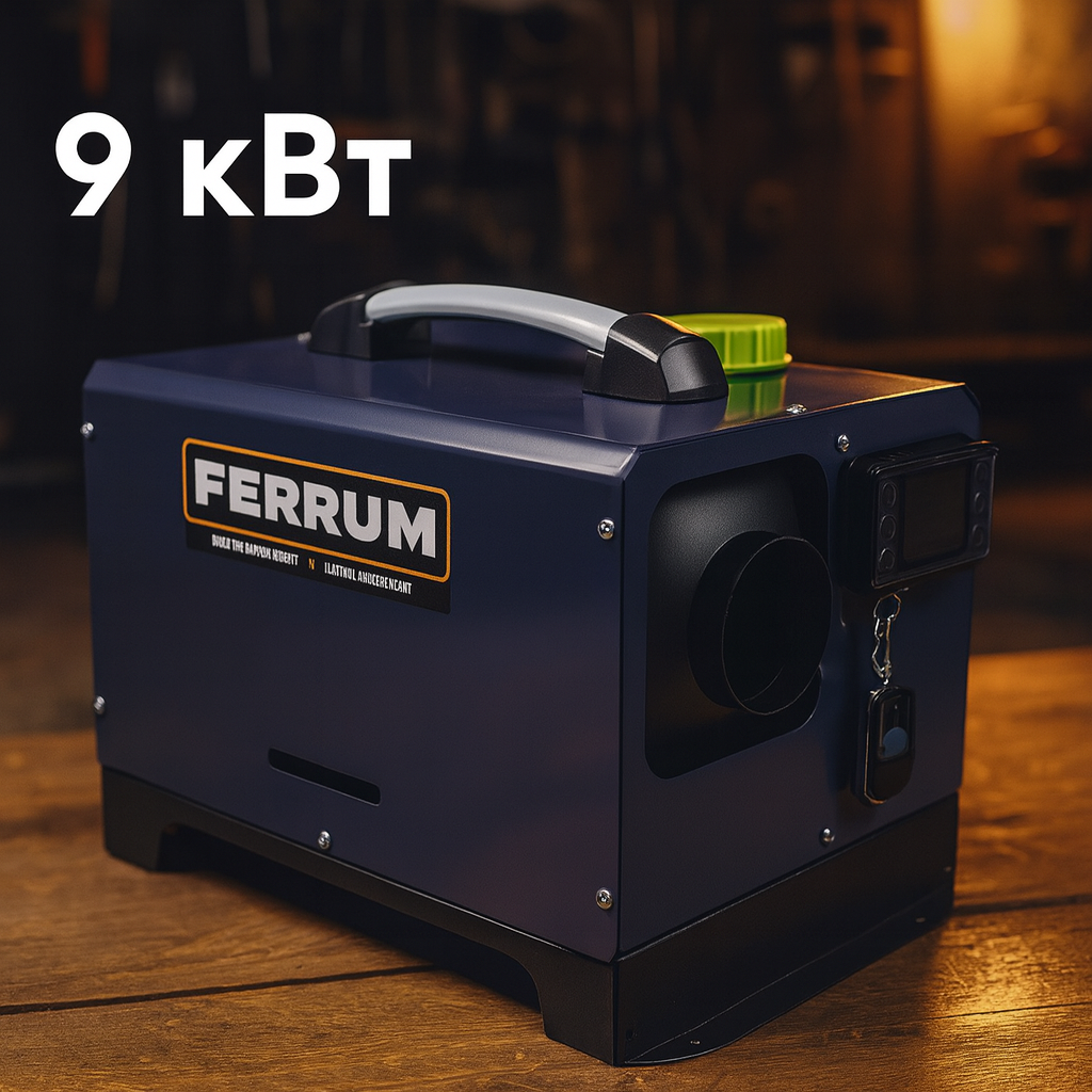 Автономний дизельний обігрівач Ferrum 9 кВт з пультом та живленням 12–24В/230В для авто гаража фургона