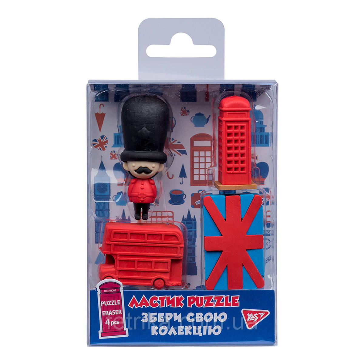 Гумки YES London набір 4 шт, фото 1