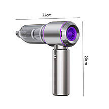 Портативний міні пилосос HL-121, ручний бездротовий вакуумний очищувач для авто, офісу та дому, фото 2