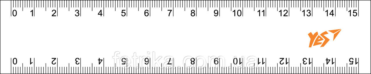 Лінійка Yes 15 см прозора, фото 1