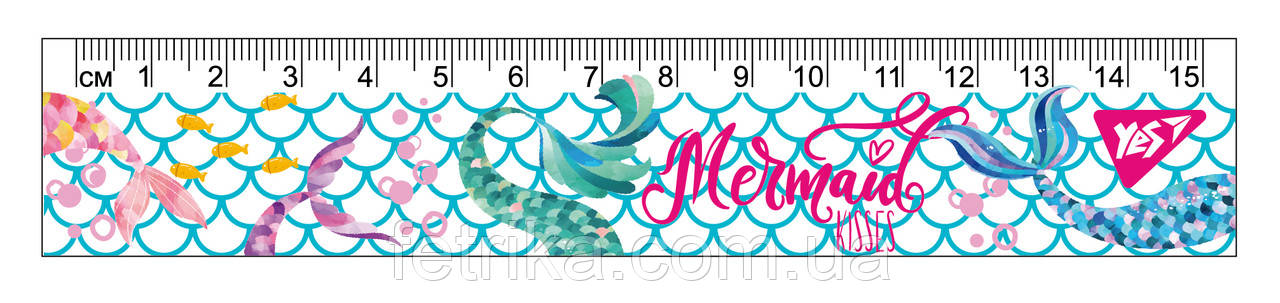 Лінійка YES 15 см Mermaid, фото 1