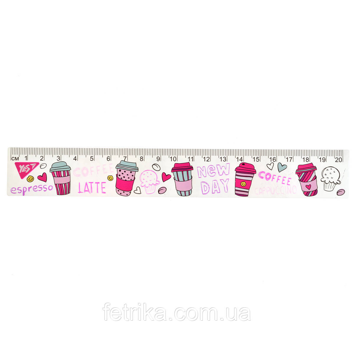 Лінійка Yes 20 см Cups, фото 1