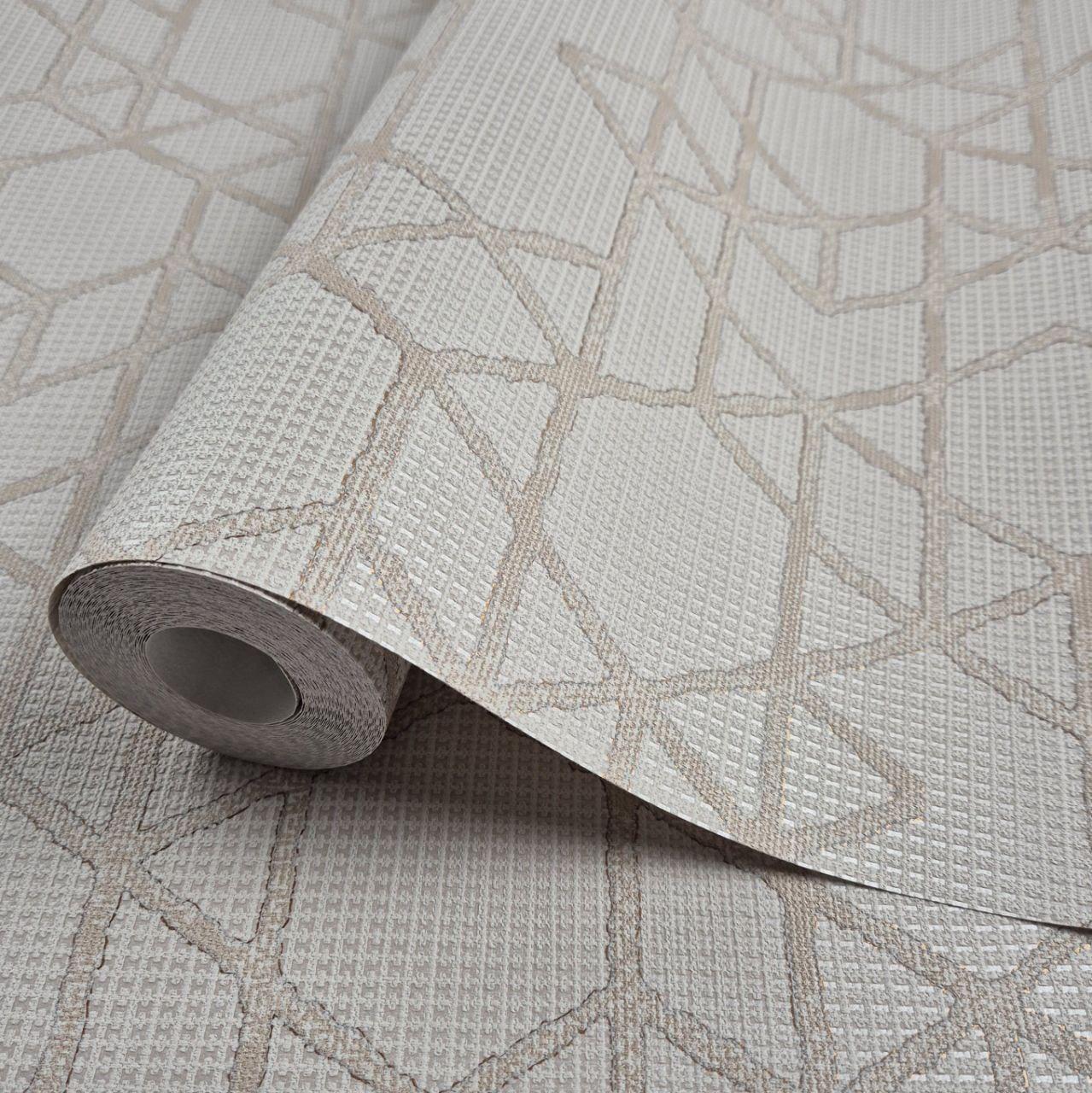 Шпалери вінілові 0.53 × 10.05 м Marburg 30821, бежеві з візерунком для спальні, вітальні, кабінету, фото 1