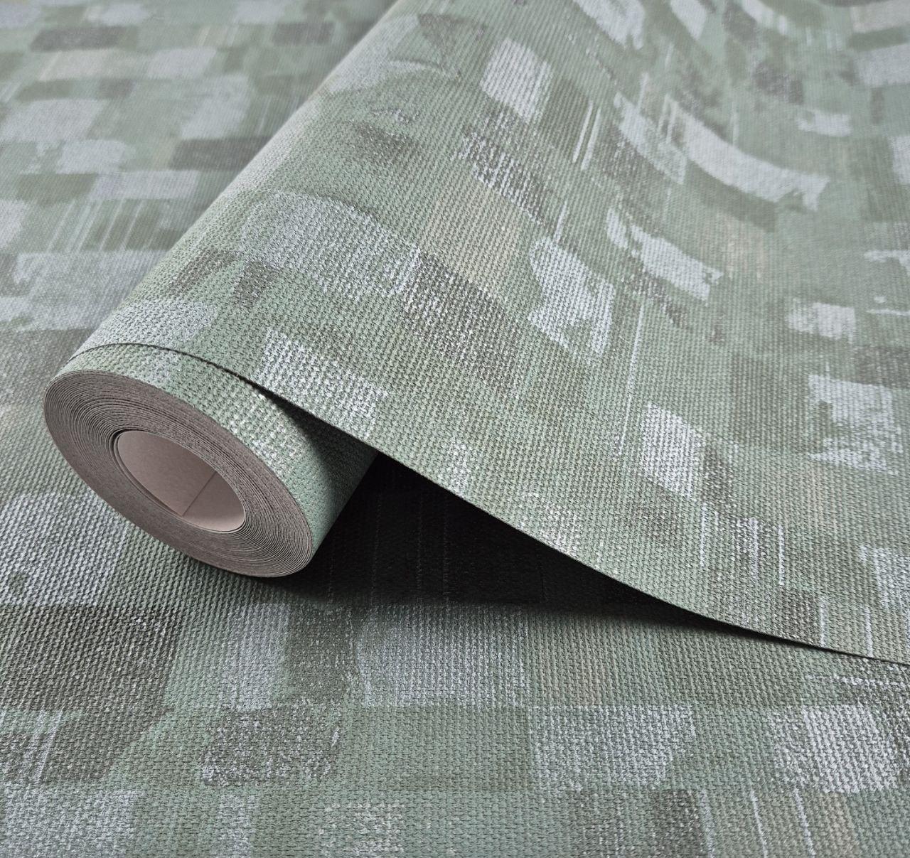 Шпалери вінілові 0.53 × 10.05 м Marburg 30817, зелені з візерунком для спальні, вітальні, кабінету, фото 1