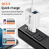 Мережевий зарядний пристрій QC 3.0 + PD 20 W, 2 порти (USB + Type-C), Швидке заряджання, фото 5