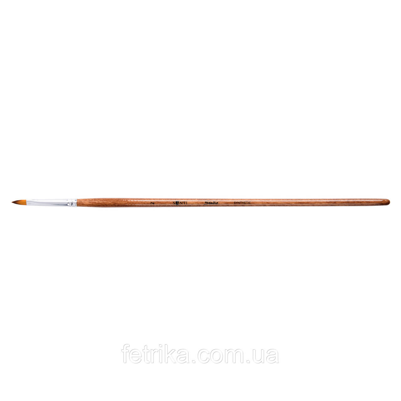 Художній пензель, синтетика Santi Studio, коротка ручка, язик кішки, №2, фото 1