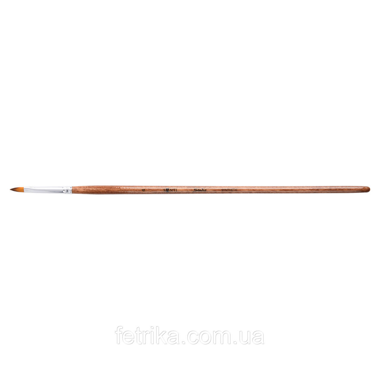Художній пензель, синтетика Santi Studio, коротка ручка, язик кішки, №4, фото 1