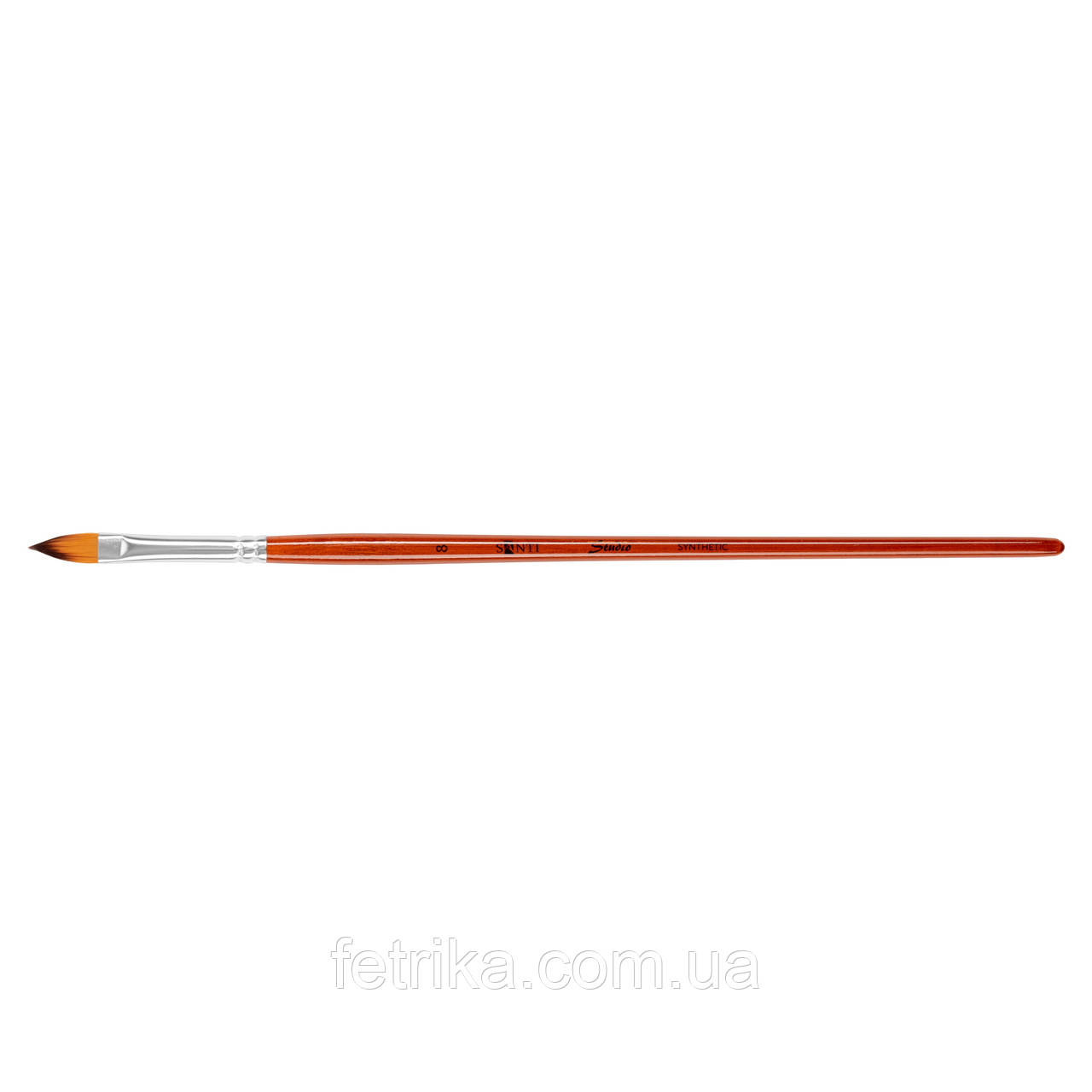Художній пензель, синтетика Santi Studio, коротка ручка, язик кішки, №8, фото 1