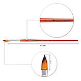 Художній пензель, синтетика Santi Studio, коротка ручка, язик кішки, №8, фото 2