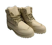 Жіночі зимові черевики з хутром бежеві ABC 39 розмір