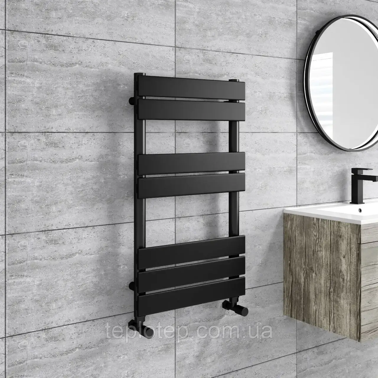 Faro 800/550 чорна дизайнерська рушникосушка, фото 1