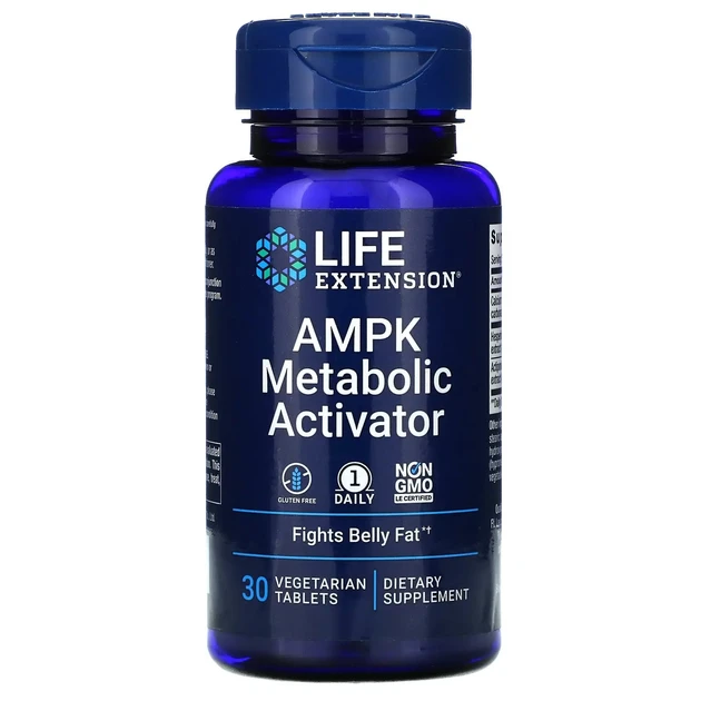 Активатор метаболізму, AMPK Metabolic Activator, Life Extension, 30 вегетаріанських пігулок, фото 1