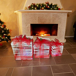 Набір подарунків новорічний декор, що світиться під ялинку 3 шт