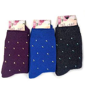 Шкарпетки жіночі повна махра Крапки асорті 21-23 р. (12 пар!) (Зимові) Варос