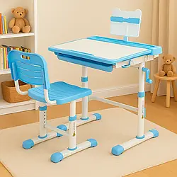 Дитяча парта з регулюванням висоти Bambi блакитна