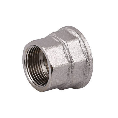 Муфта перехідна 1" ВР х 3/4" ВР, нікельована, різьбовий фітинг латунний