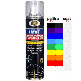 Акриловий світловідбивальний лак спрей прозорий з сріблястими блискітками Bosny Light Reflector Silver 300мл