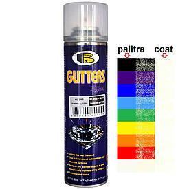 Акриловий лак спрей прозорий з жовтувато-білими блискітками Bosny 200 Diamond Glitters 300мл