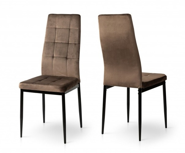 Стілець обідній м'який Айс Мікс меблі, оббивка оксамит колір  тобакко