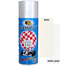 Акриловий лак спрей білий перламутр Bosny 1130 White Pearl Spray 400мл
