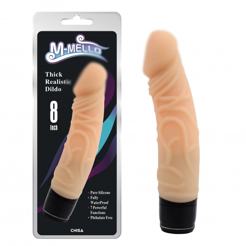 Вібратор мультишвидкісний, вібромасажер з венами Chisa силікон 19,5 см 3,8 см, фото 1