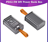 Корпус повербанка PD 22.5W Fast Charger PD сірий 21700, фото 2