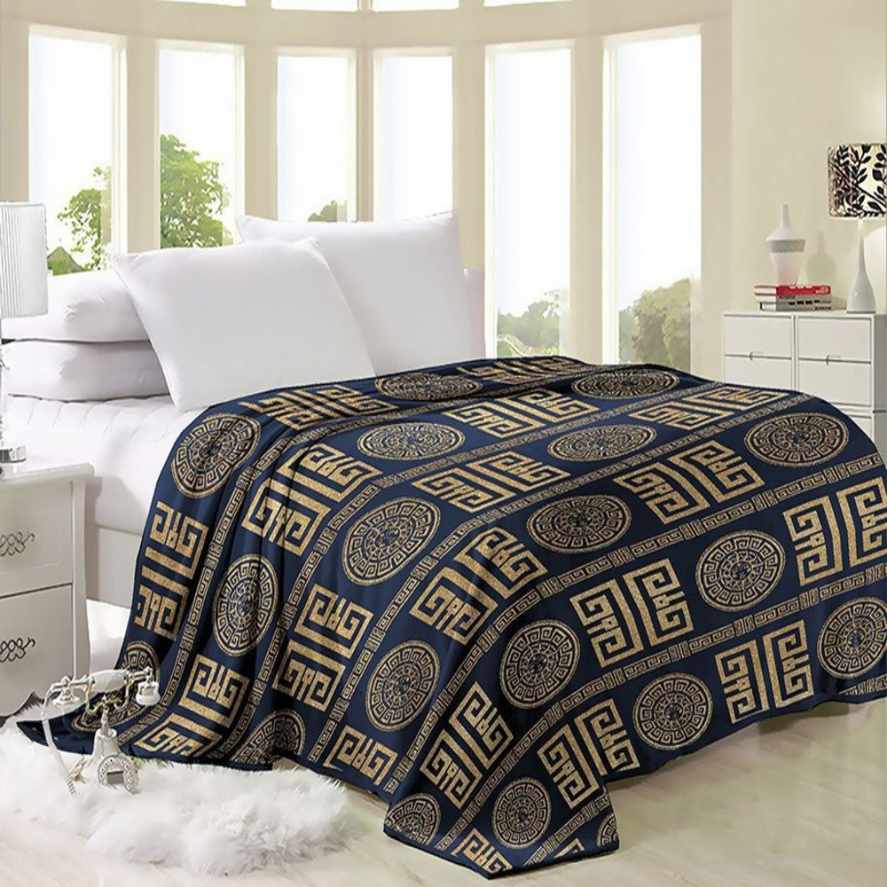 Флісовий плед-покривало Орнамент Майя 160х210 із мікрофібри Велсофт, фото 1