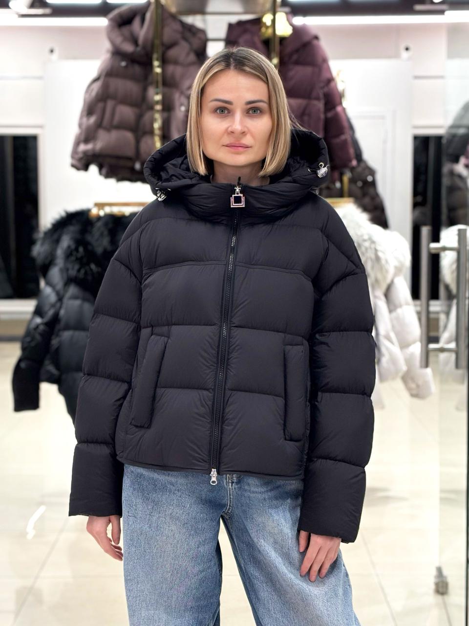 Пуховик жіночий Chanevia 25526 BLACK, фото 1