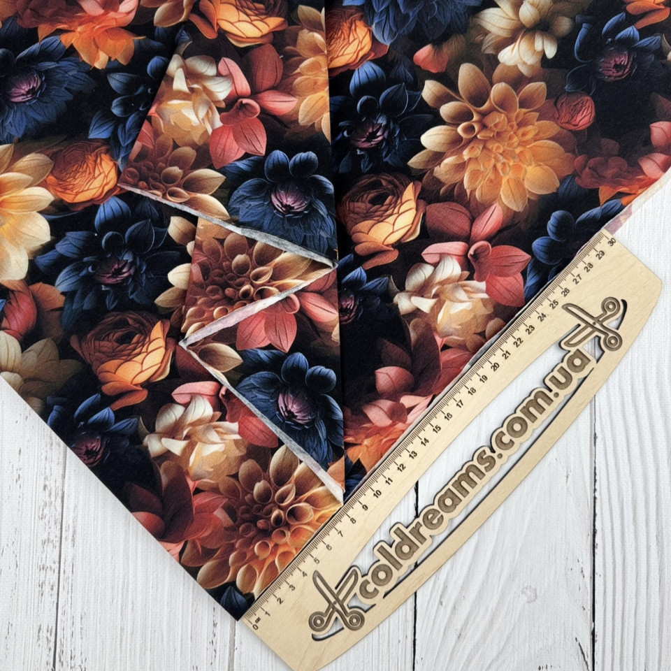 Футер двунитка "Жоржини "- 180см. (диджитал)